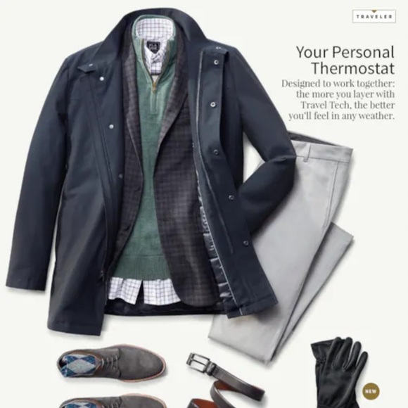 JoS. A. Bank Navy Blue Traveler Tech Zip Up Insulated Jacket 50 NWT - Picture 13 of 13